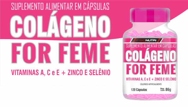 COLÁGENO HIDROLISADO FOR FEME FISIONUTRI 120 CÁPSULAS