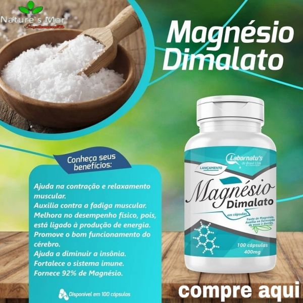 MAGNÉSIO DIMALATO 400MG 100 CÁPSULAS LABORTANU´S