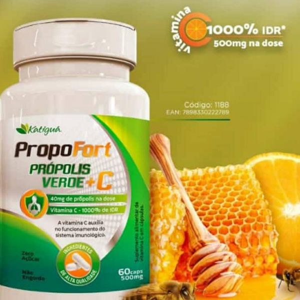 PROPOFORT PRÓPOLIS VERDE + VITAMINA C 60 Cápsulas de 500mg KATIGUA