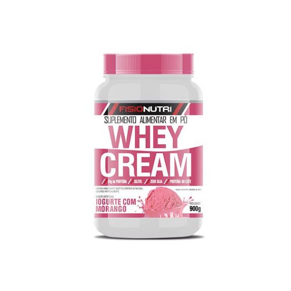 WHEY CREAM 900G IOGURTE COM MORANGO FISIONUTRI