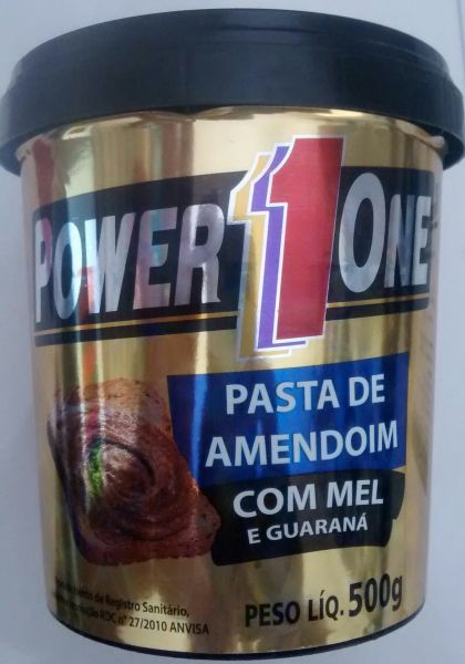 PASTA DE AMENDOIM POWER ONE COM MEL E GUARANA 500G